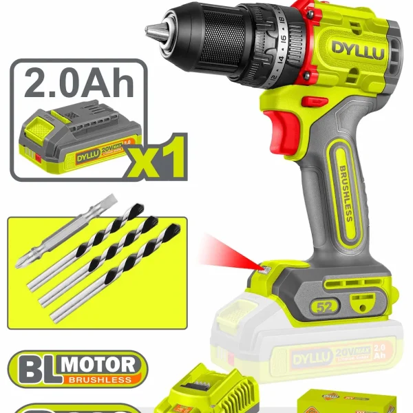 فرد شد براغي 52 نيوتن برشلس امباكت (بطارية) مع حقيبة DTCDP5282