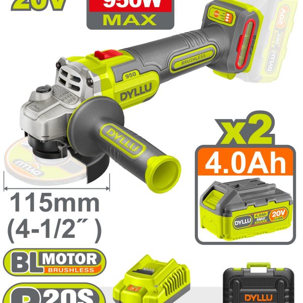 صاروخ قص وجلخ 950w بطارية 20v برشلس (مع حقيبة) DTLAP5322