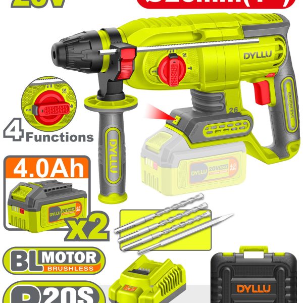 "كسارة دوارة بطارية برشلس26mm (حقيبة)" DTLM1B262