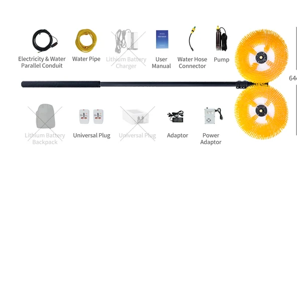 PL-DHSPB-32CMx2-230V:Double Head Solar Panel Brush