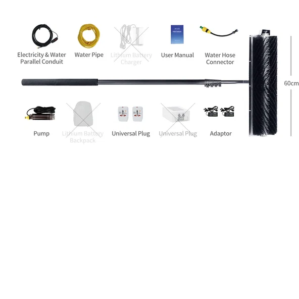 PL-RHSPB-60CM-230V: Roller Head Solar Panel Brush